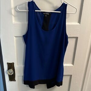 Express Women's Blue and Black Tank Top
